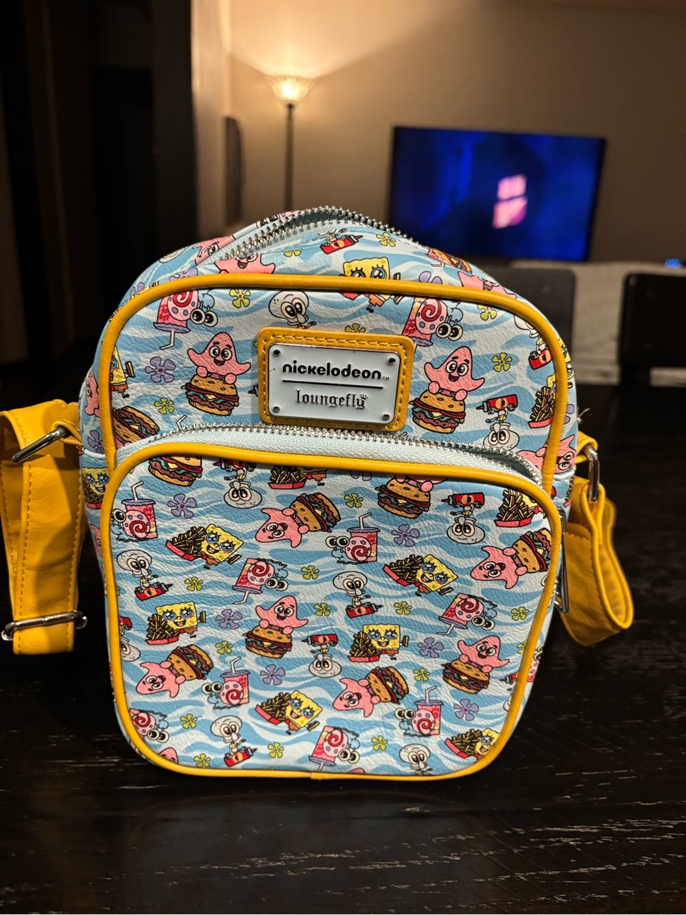 Nickelodeon Light Blue and Yellow SpongeBob & Patrick Crossbody Bag